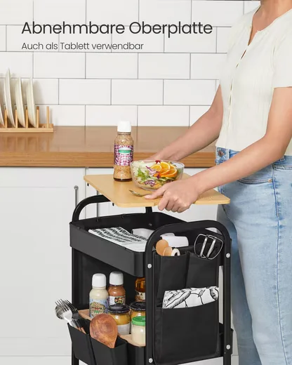 SONGMICS Beistellwagen Rollwagen Küchenwagen Servierwagen