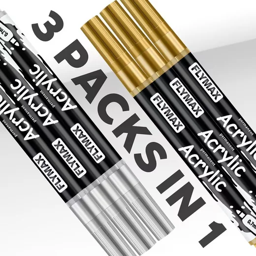 LUXUSKOLLEKTION Permanentmarker Grau Acrylmarker 0,7 mm 3er Pack