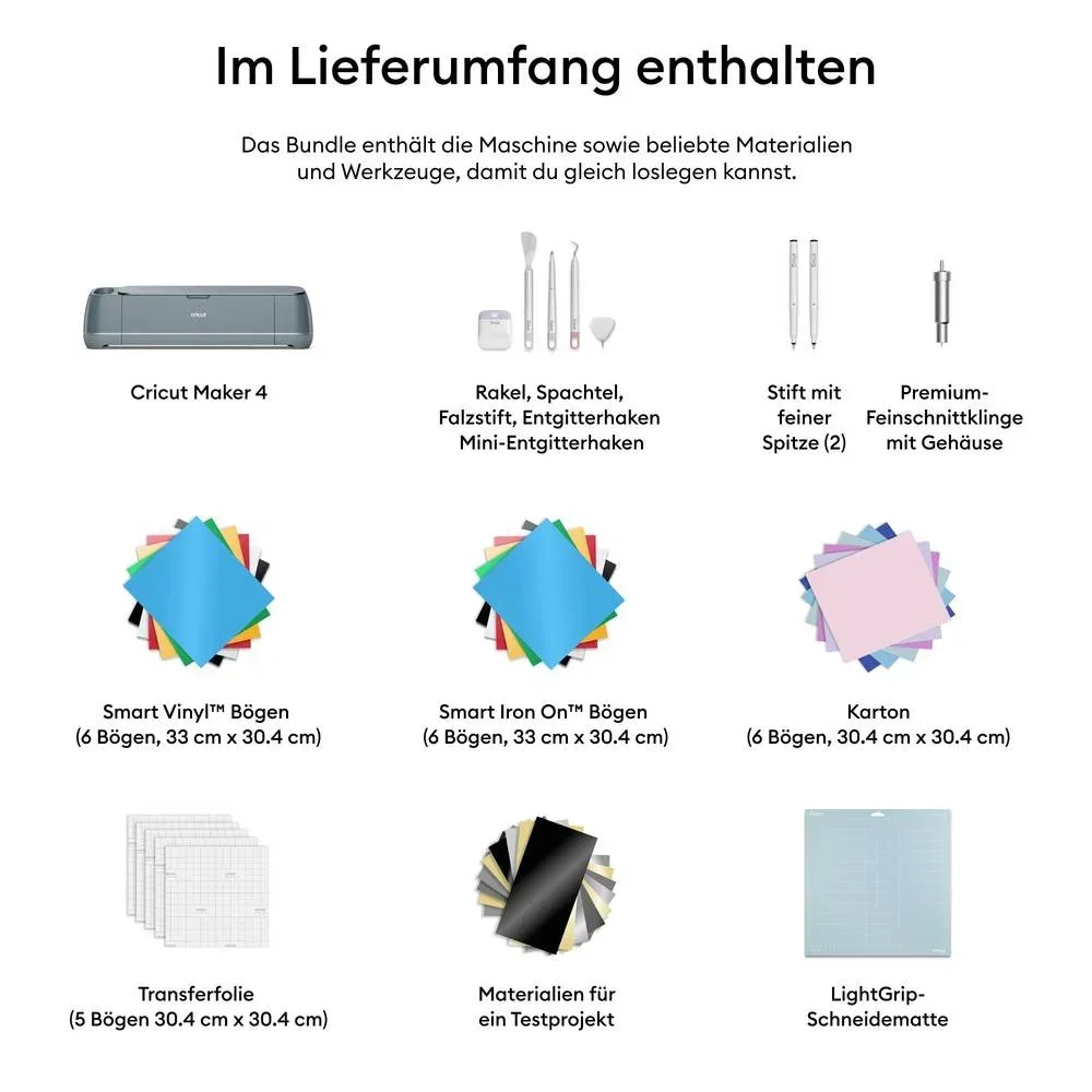 Cricut Maker 4 Essentials Bundle Schneideplotter Set Salbei
