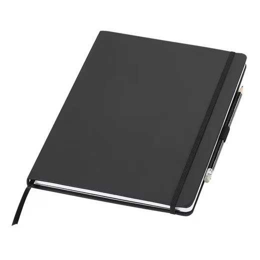 ELASTO Notizbuch Agenda DIN A4 schwarz