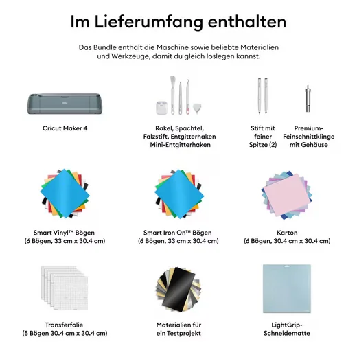 CRICUT Maker 4 Schneideplotter Essentials Bundle inkl. Zubehör