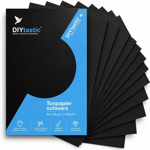 DIYTASTIC Bastelkarton 100 Blatt DIN A4 220 g m2 Tonkarton Tonpapier