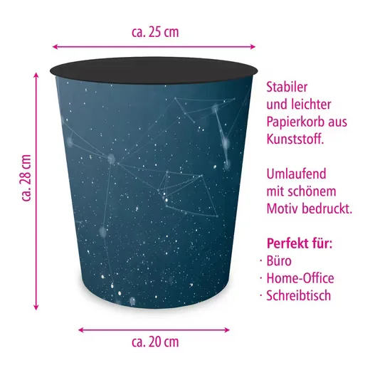 ITENGA Papierkorb 11 Liter Motiv Hightech Abstrakt für Büro