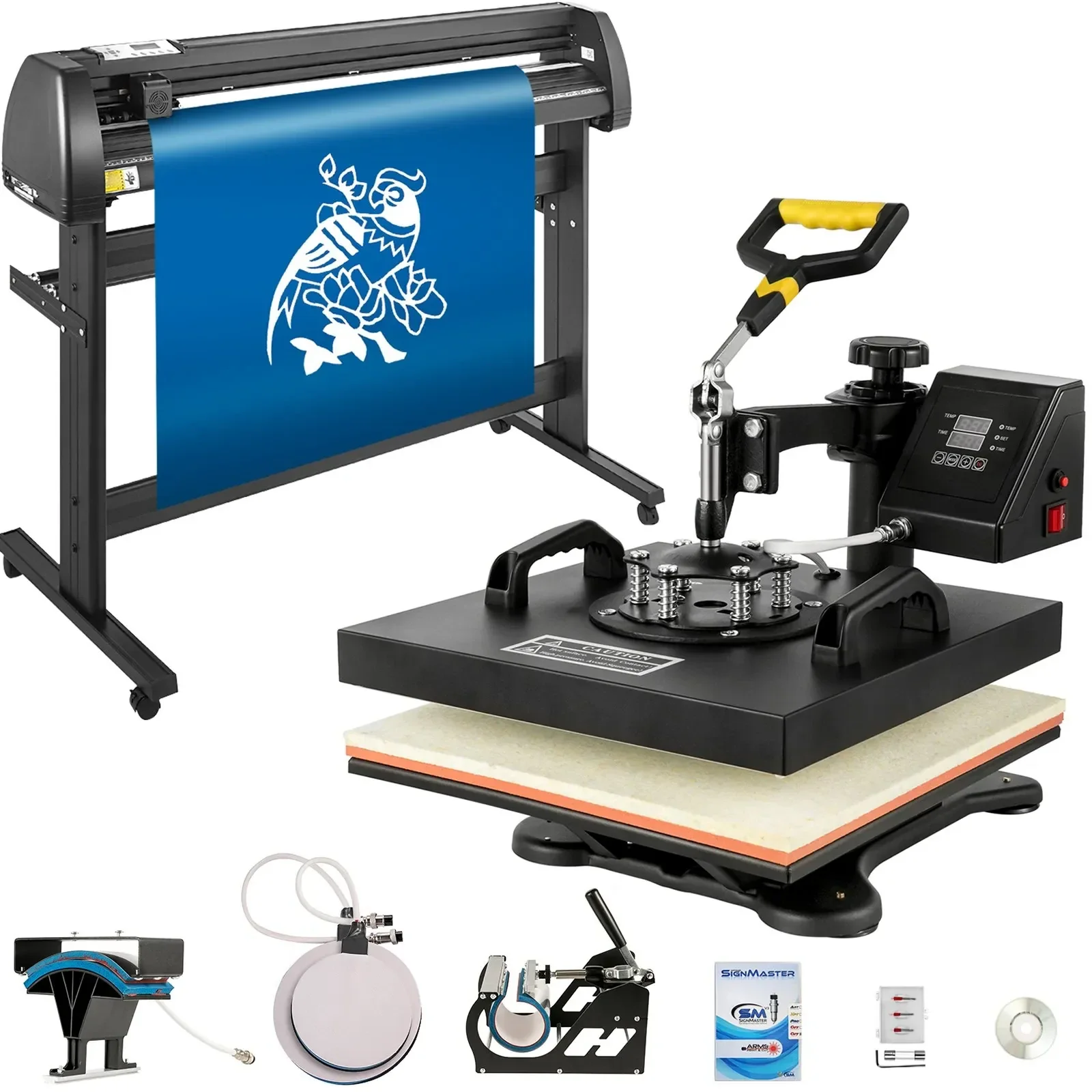 VEVOR 5in1 Hitzepresse 38x38 cm mit 1350 mm Schneideplotter SignMaster