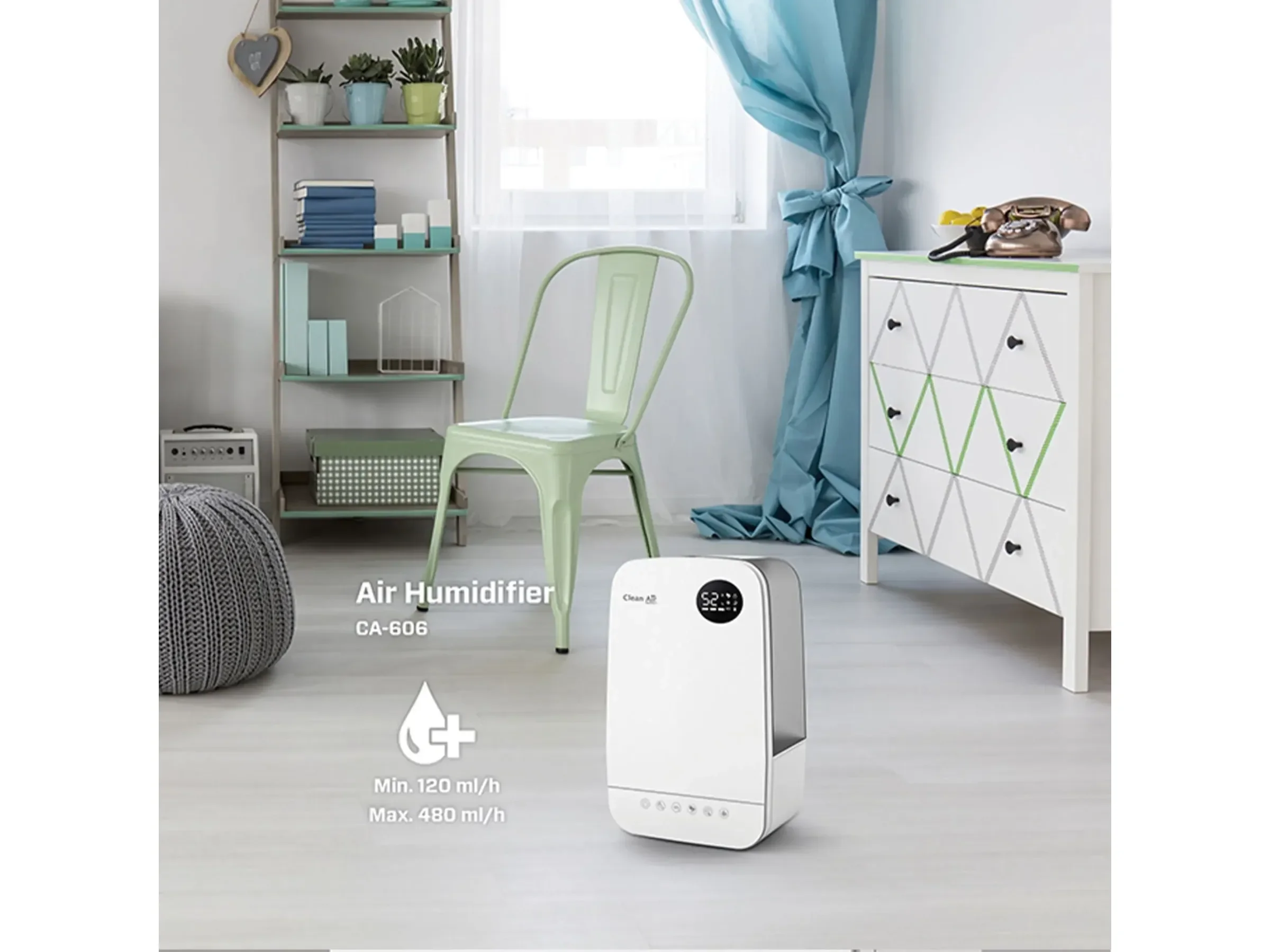Clean Air Optima CA606W Luftbefeuchter 480 ml/h für Räume bis 65 m²