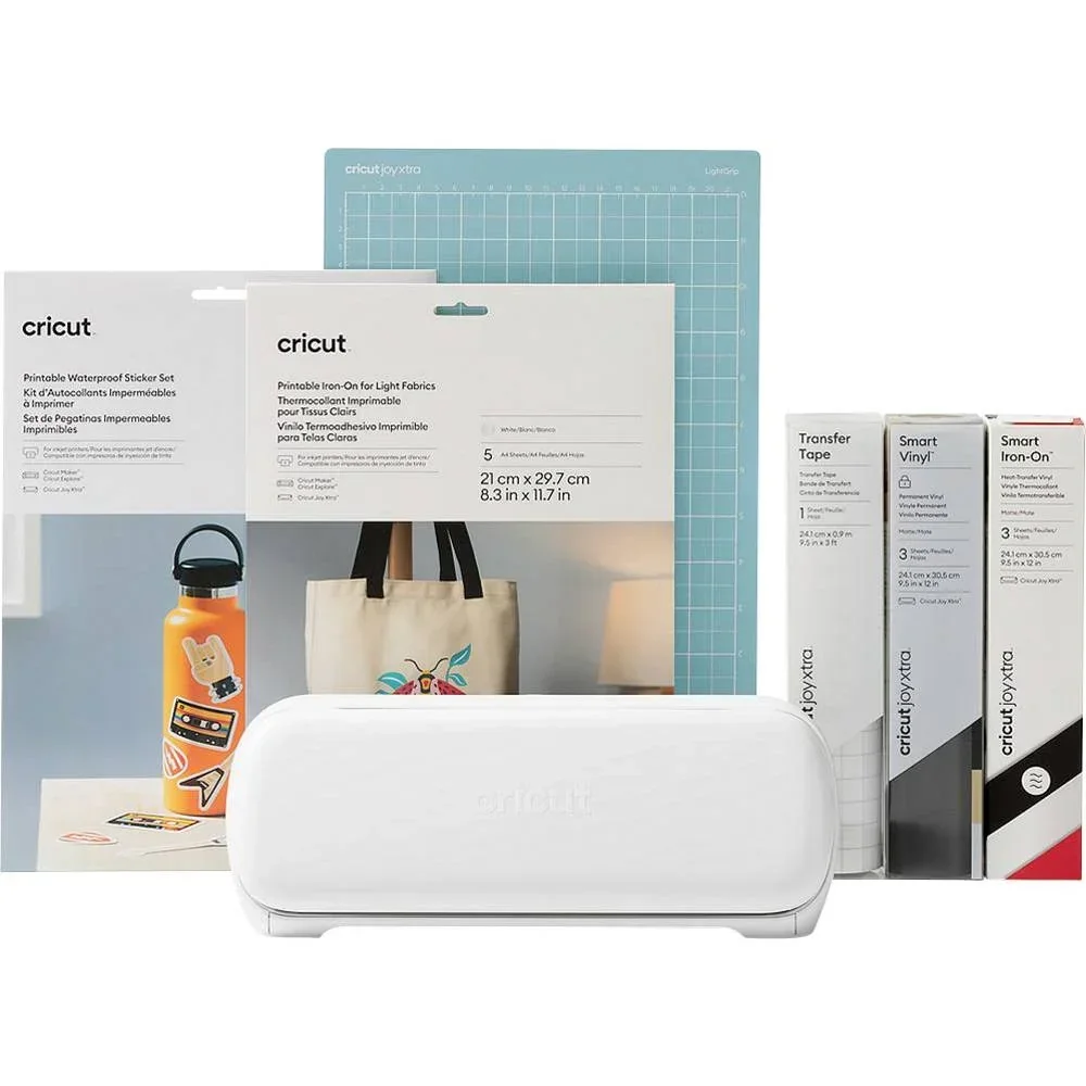 CRICUT Joy Xtra Starter Bundle kompakter Schneideplotter weiß