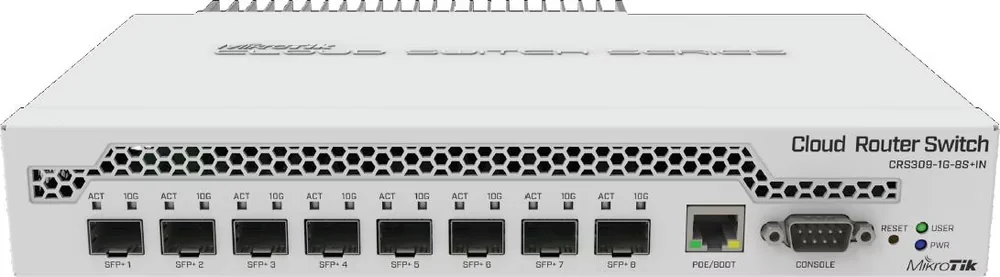 MikroTik CRS309-1G-8S+INL 8x SFP+ 10G Switch, 1x Gigabit LAN