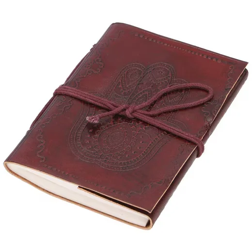 GURU-SHOP Leder Tagebuch Notizbuch mit Ledereinband