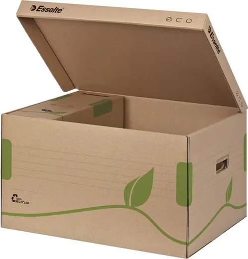 Esselte 623918 Archivcontainer ECO mit Deckel, Karton, naturbraun