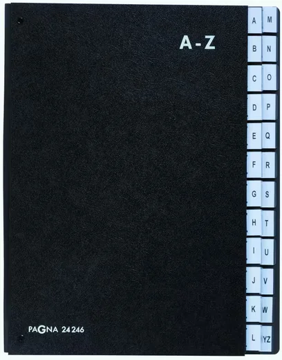 PAGNA Pultordner Organisationsmappe A-Z 24 Fächer schwarz englisch