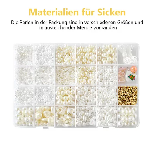 CLTYQ Ketten- und Armband-Set mit 3 mm Perlen Mini Perlenset