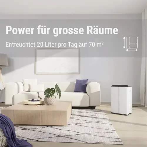 Stadler Form Lukas Luftentfeuchter mit Luftreinigung 70 m² Weiß
