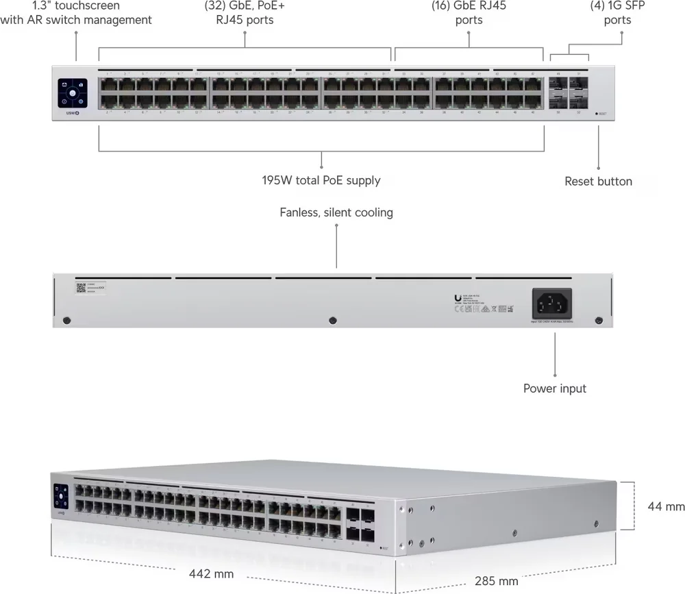 Ubiquiti UniFi Switch USW 48 PoE 48 Port Gigabit PoE Switch