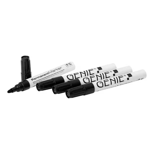 Genie Permanentmarker Universalstifte schwarz 4er-Set 1–3 mm