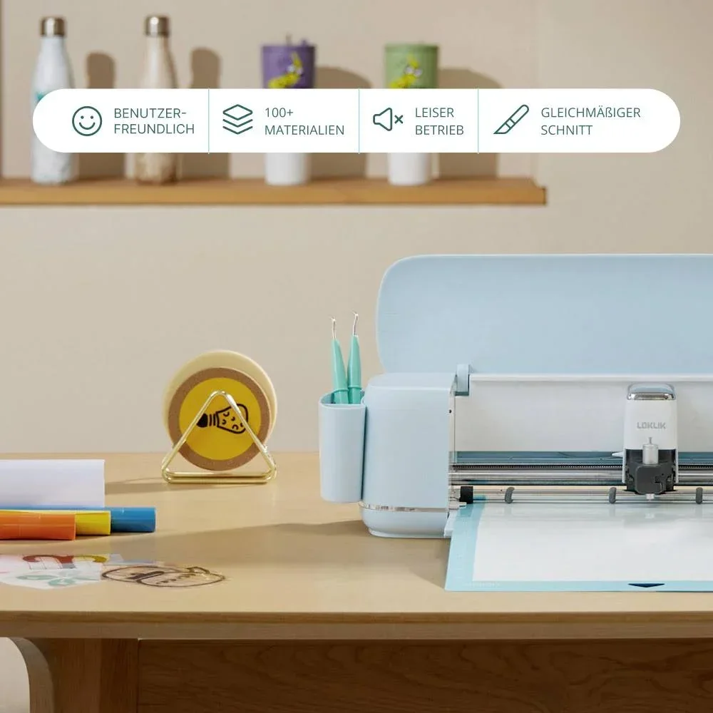LOKLiK iCraft Schneideplotter für über 100 Materialien Pastellblau DIY