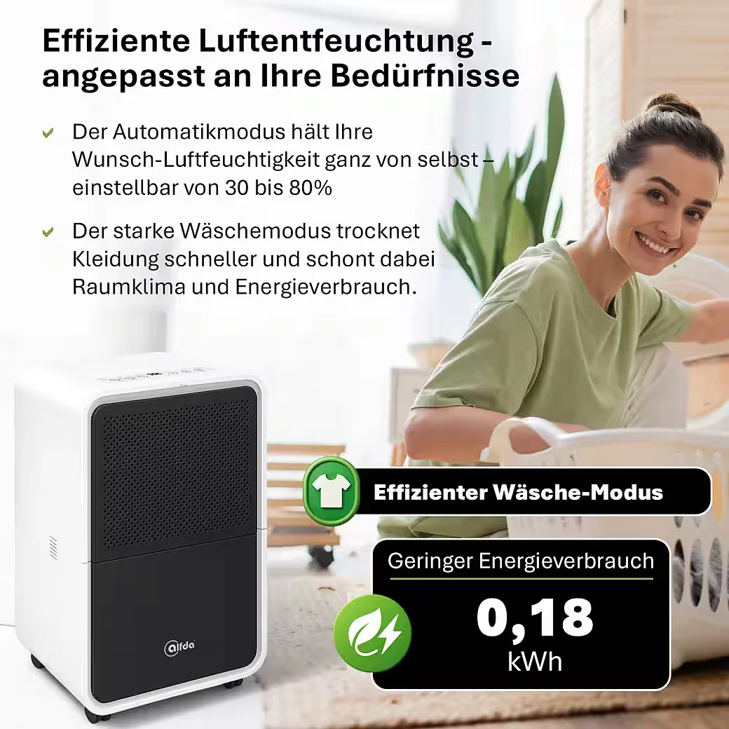 ALFDA Luftentfeuchter AEF1200 Raumentfeuchter für Keller und Wohnung