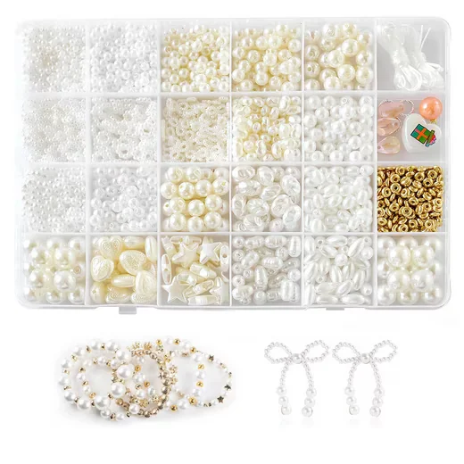 CLTYQ Ketten- und Armband-Set mit 3 mm Perlen Mini Perlenset