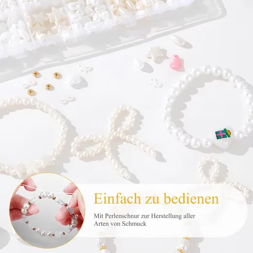 CLTYQ Ketten- und Armband-Set mit 3 mm Perlen Mini Perlenset