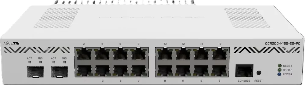 MikroTik CCR2004-16G-2S+ Cloud Core Router 16x Gigabit 2x SFP Plus 10G