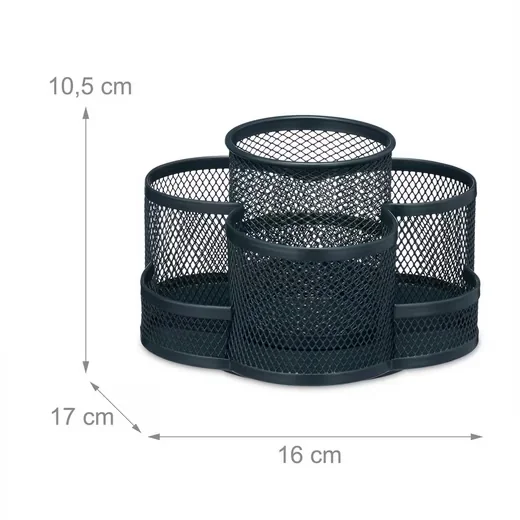 Relaxdays Drehbarer Stiftehalter mit 7 Fächern Schreibtisch Organizer
