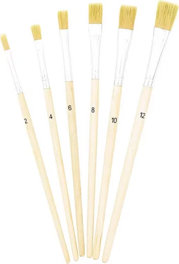 TSI SCHREIBWAREN Pinselset Borstenpinsel 6er vegan 2-4-6-8-10-12