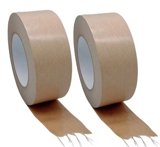 BAYLI Packband Papier fadenverstärkt 50mm x 50m 2 Rollen 130 my