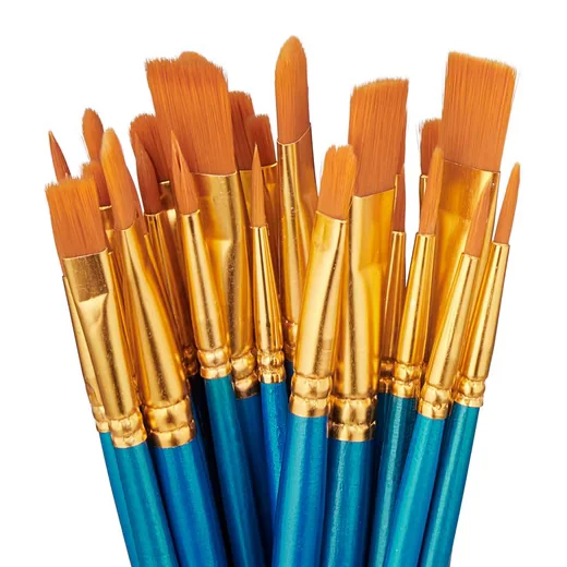 Relaxdays Malpinsel Set 30 teilig Künstlerpinsel für Acryl Aquarell Öl