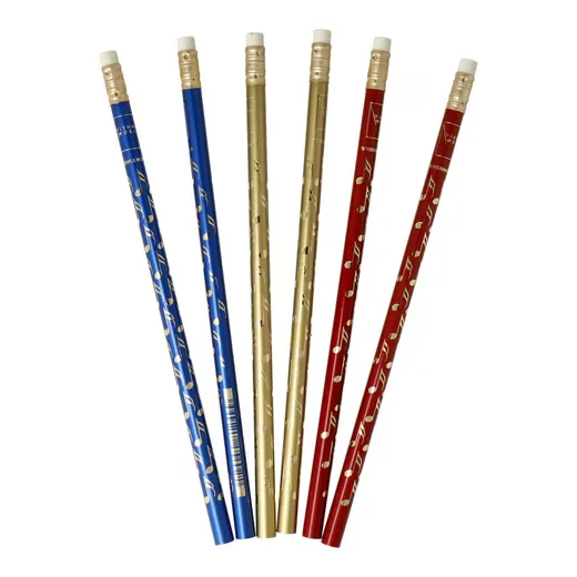 MUGESH Bleistifte rot gold blau 6er Set