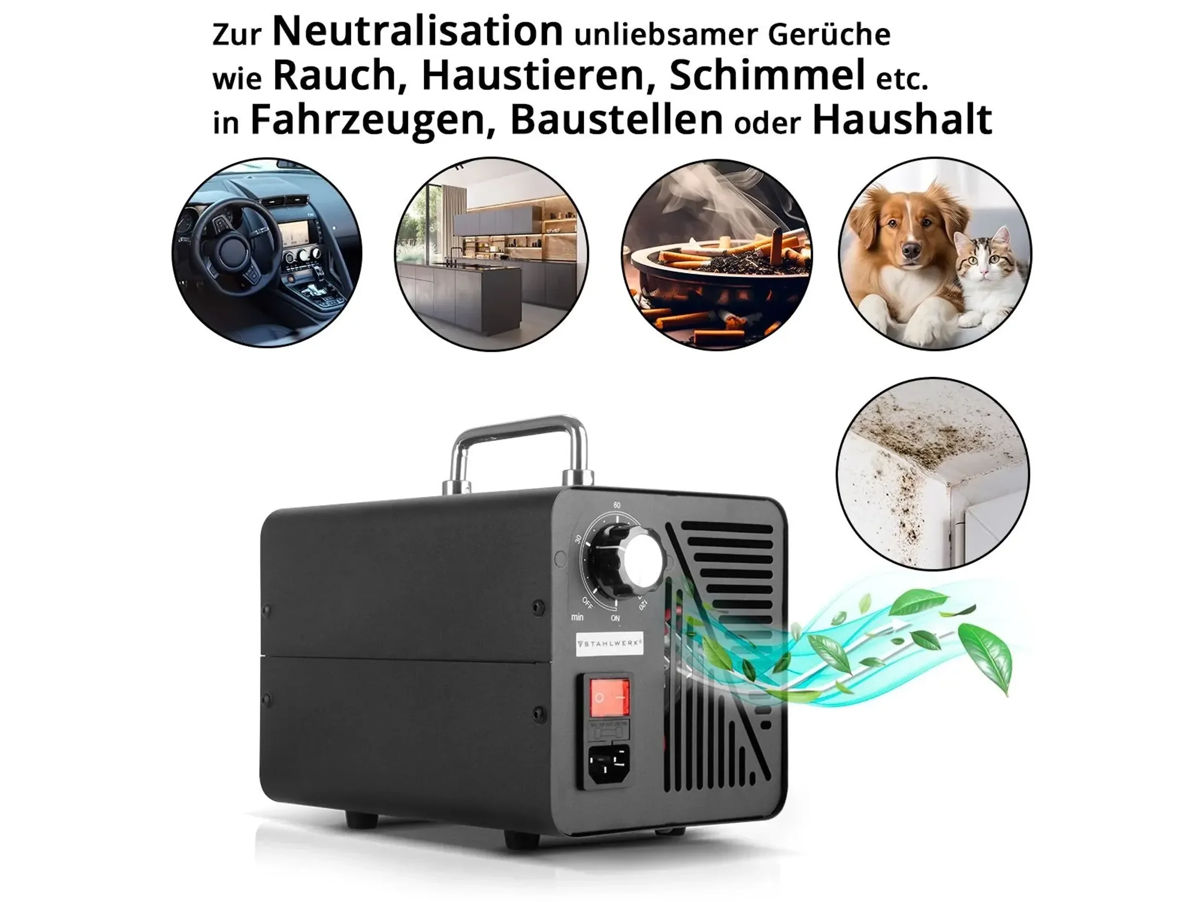 STAHLWERK Ozongenerator OG-40 ST 40 g/h, bis 200 qm, mit Timer