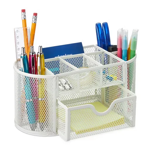 Relaxdays Schreibtisch Organizer Stiftehalter für Büro und Home Office