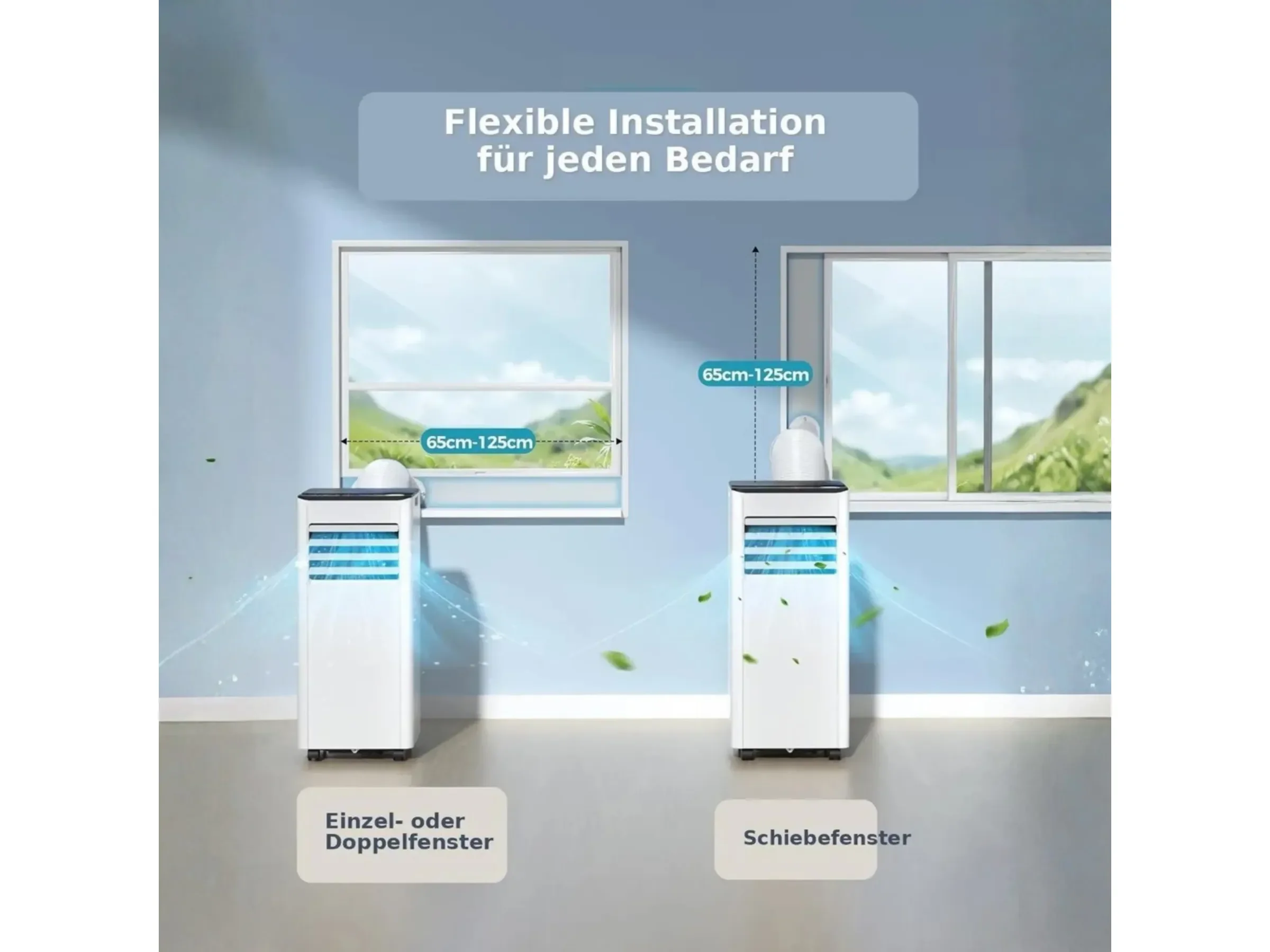 JUNG LIFEAIR mobiles Klimagerät 7000 BTU 2,0 kW 3in1 Luftentfeuchter