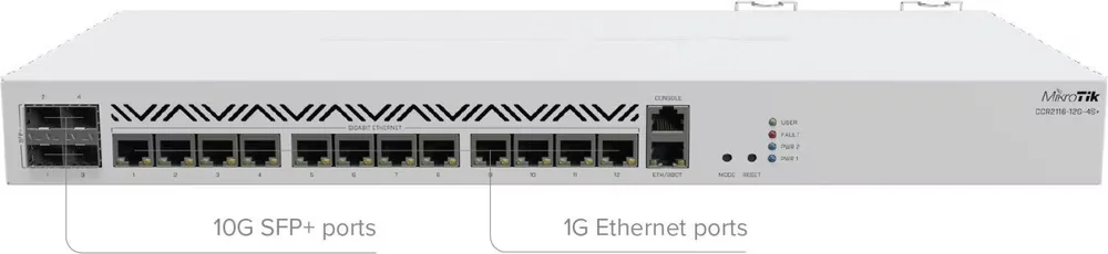 MikroTik CCR2116-12G-4S+ Cloud Core Router, 12x Gigabit, 4x 10G SFP+