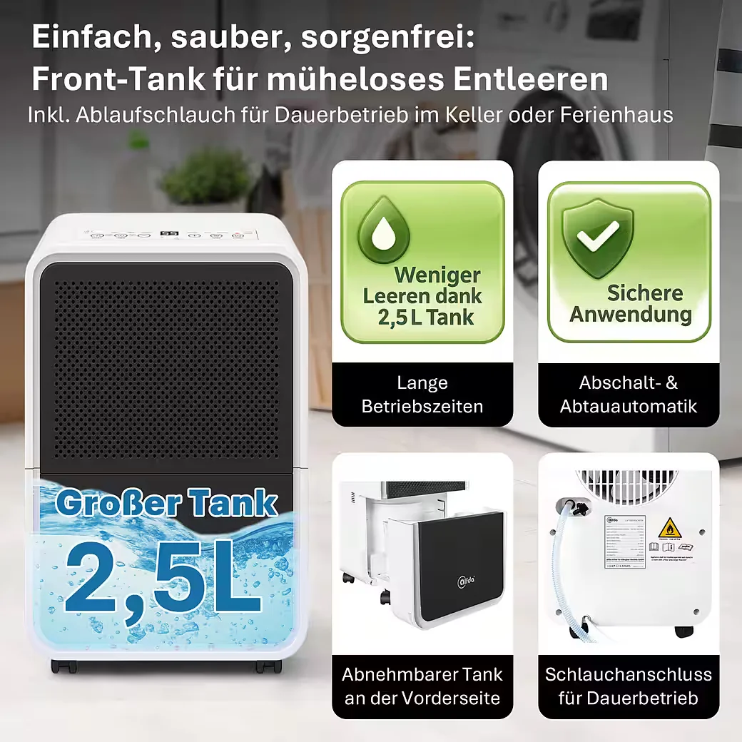 ALFDA Luftentfeuchter AEF1200 Raumentfeuchter für Keller und Wohnung