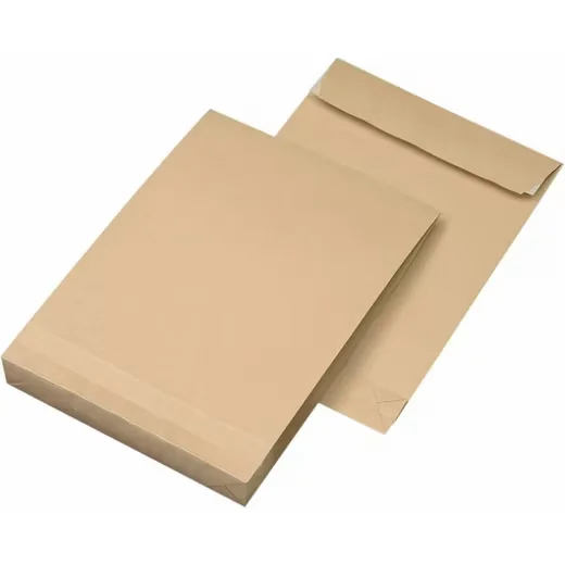 MAILMEDIA Versandtasche DIN B4 braun ohne Fenster 4 cm Falte 100 St