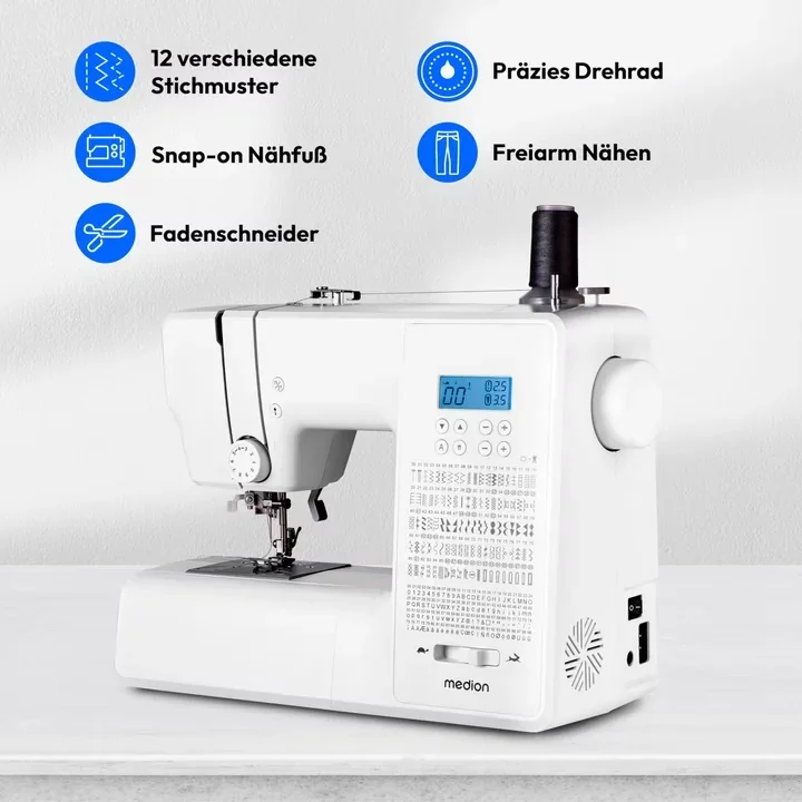 MEDION Digitale Nähmaschine SD36 MD11881 Computer Nähmaschine