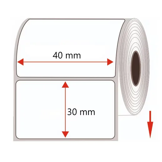 GOODMARKT Thermoetiketten 40x30 mm selbstklebend Rolle 1000 Etiketten
