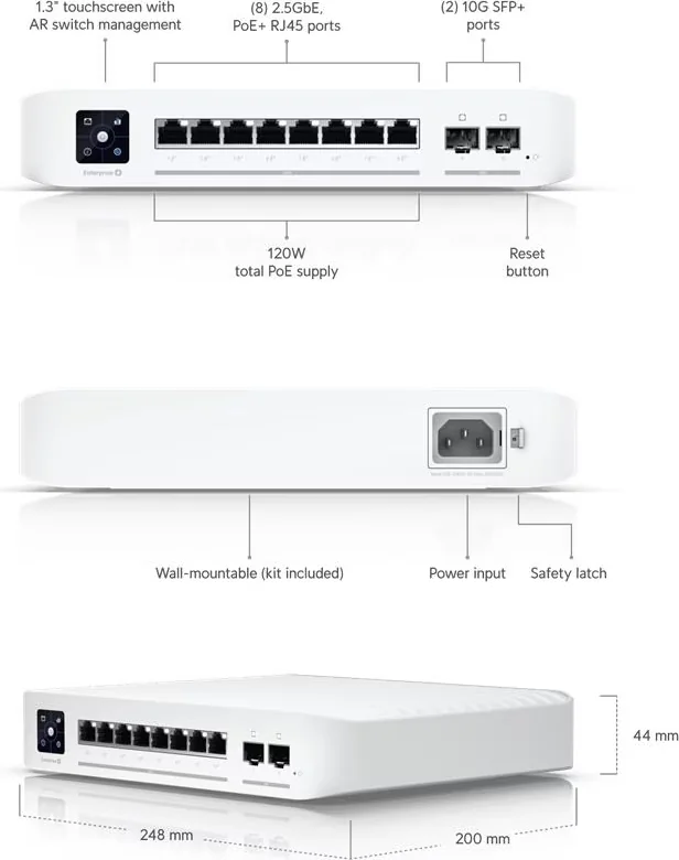 Ubiquiti UniFi Enterprise 8 PoE 8-Port Switch 2.5GbE SFP+