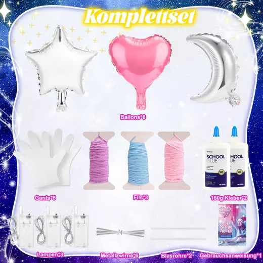 WOOTOY String Art Bastelset mit Lichterkette DIY 3D Fadenkunst