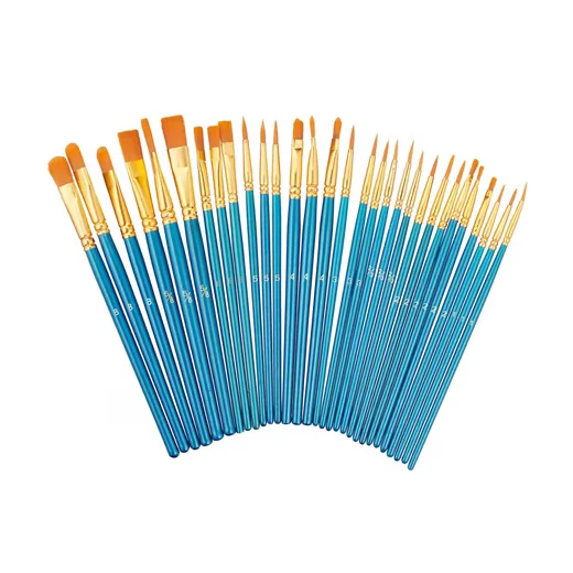 Relaxdays Malpinsel Set 30 teilig Künstlerpinsel für Acryl Aquarell Öl