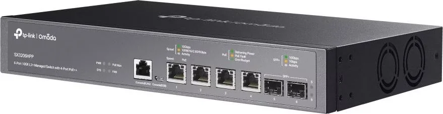 TP-Link TL-SX3206HPP 6-Port 10G PoE++ Switch mit 2x SFP+