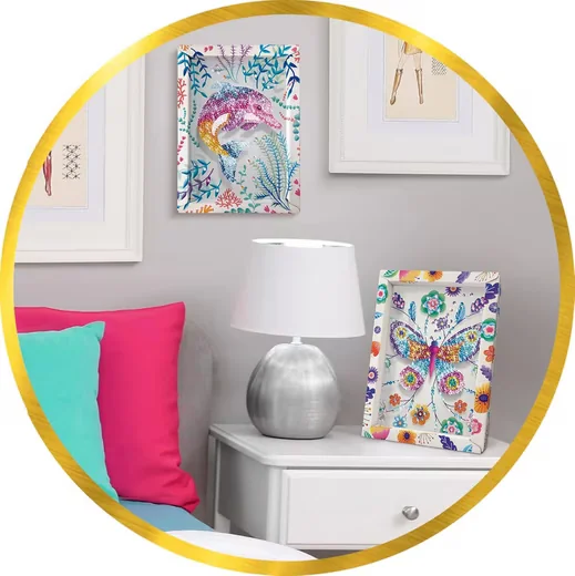 Lansay Collection Sequins Delfin Paillettenbild Bastelset ab 7 Glitzer