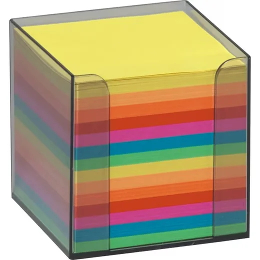 FOLIA Zettelbox mit Notizzetteln bunt 9,5 x 9,5 x 9,5 cm