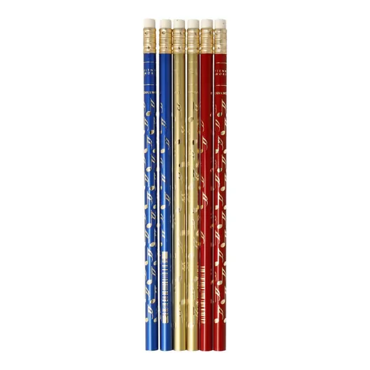 MUGESH Bleistifte rot gold blau 6er Set