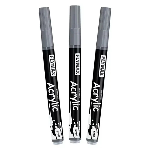 LUXUSKOLLEKTION Permanentmarker Grau Acrylmarker 0,7 mm 3er Pack