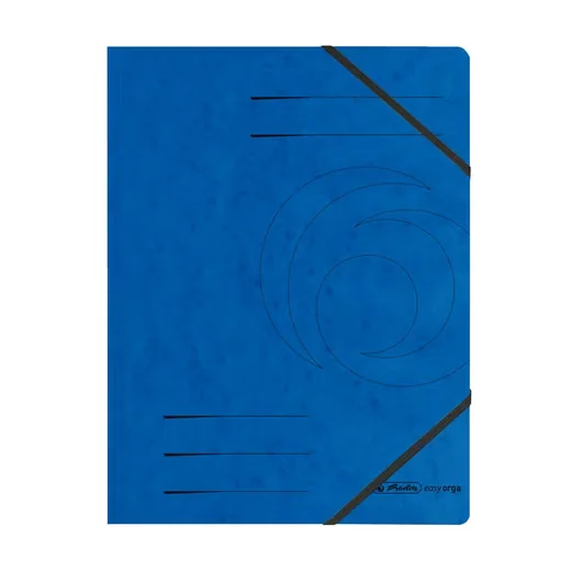 Herlitz Eckspanner A4 blau Dokumentenmappe mit 2 Gummizügen