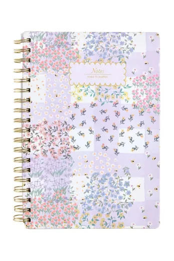 NEXT Notizbuch B5 liniert mit Vichykaros und Blumen